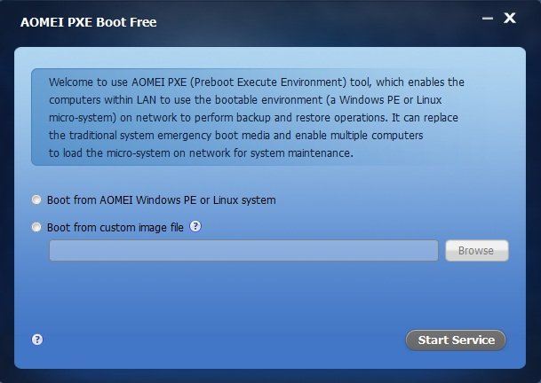 AOMEI PXE Boot Free 1.0 screenshot