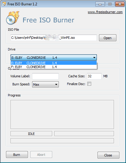 free iso burner that can compress iso