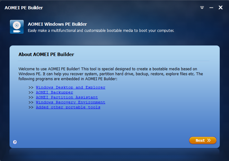 How To Create A WinPE Bootable Media With AOMEI PE Builder