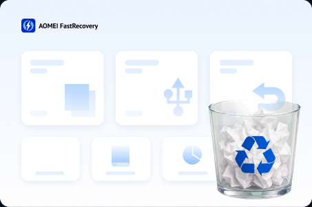AOMEI FastRecovery interface and a Recycle Bin
