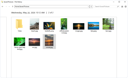 Restore personal files with Windows File History