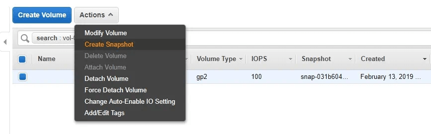 create snapshot create snapshot