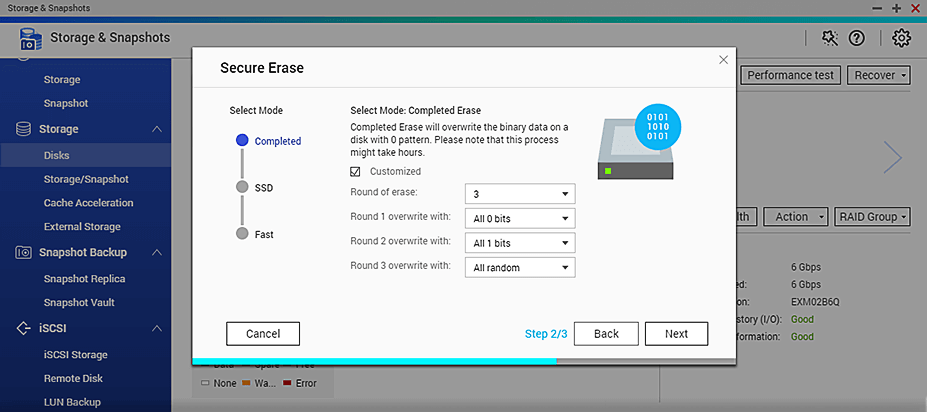 QNAP Secure Erase