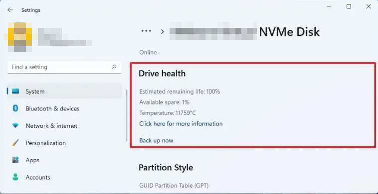 How to check SSD health percentage with smartctl