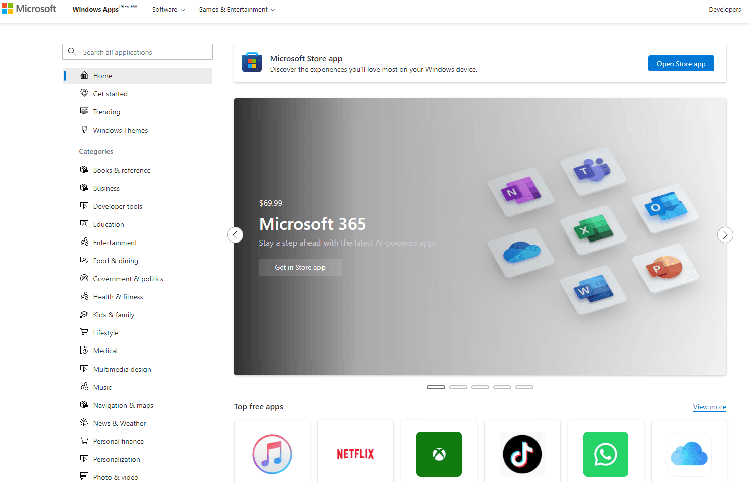 new app store web