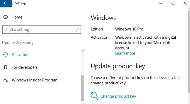 windows is activated with a digital license linked to your microsoft account