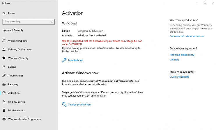 windows activation error