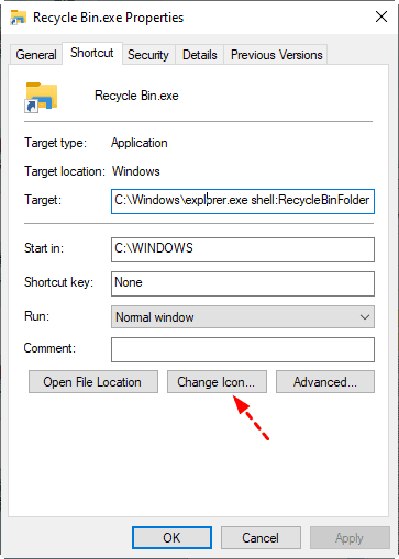 change recycle bin icon