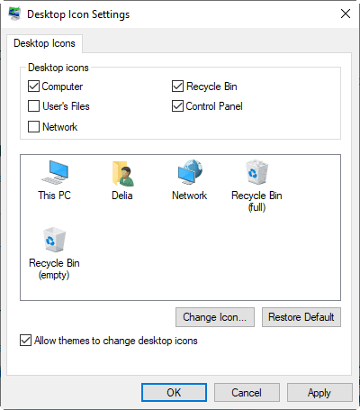 set desktop icons