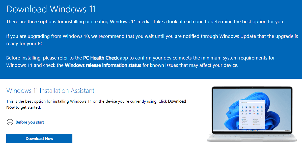 windows 11 installation assistant