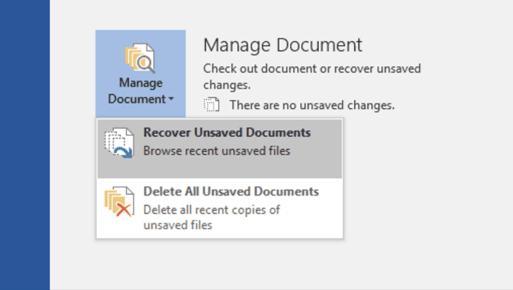 recover unsaved document