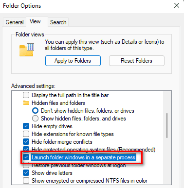 launch folder windows separately