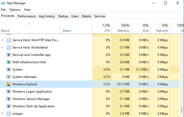 task manager windows explorer