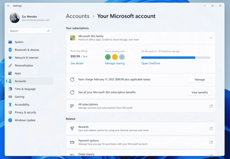 your microsoft account